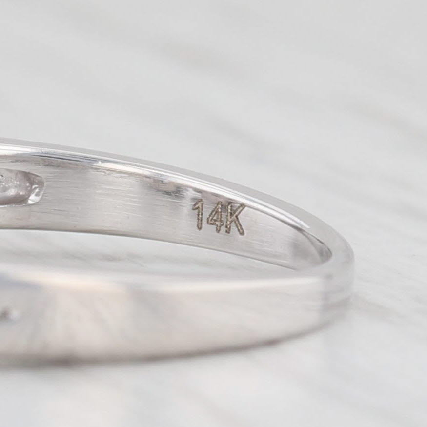 Light Gray 0.61ctw Princess Diamond Engagement Ring 14k White Gold Size 4.75