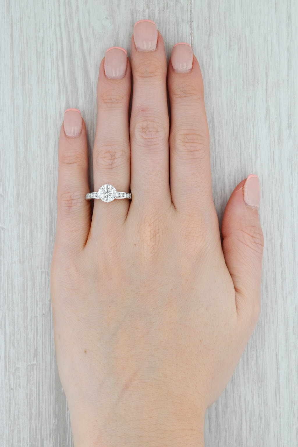 Gray 2.34ctw Natural Diamond Engagement Ring 14k White Gold Size 6 Round Brilliant