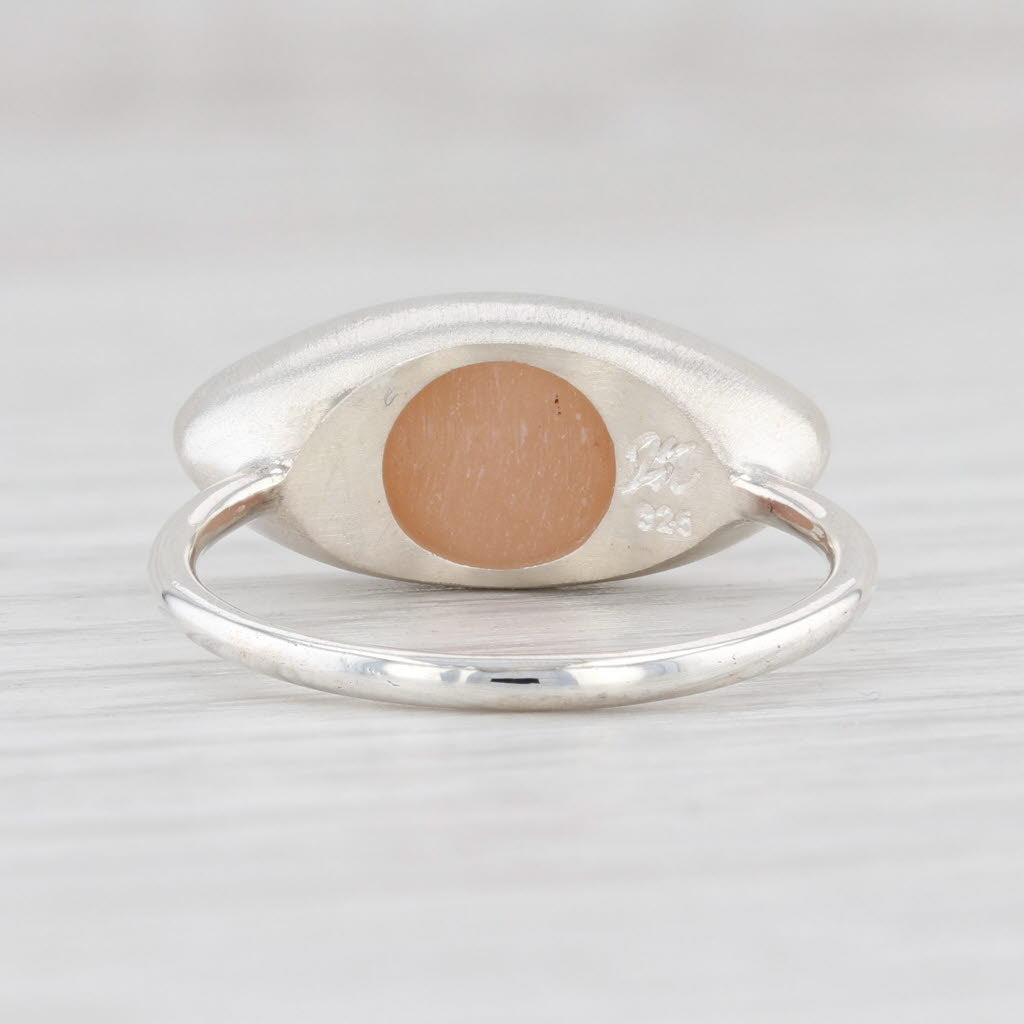 Light Gray New Nina Nguyen Sand Druzy Quartz Sterling Silver Ring Statement Size 7
