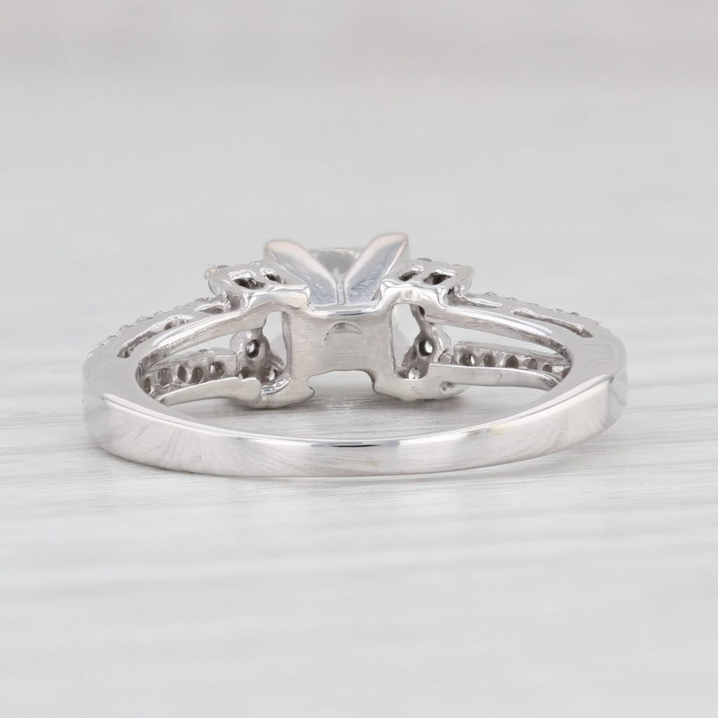 Light Gray 0.61ctw Princess Diamond Engagement Ring 14k White Gold Size 4.75