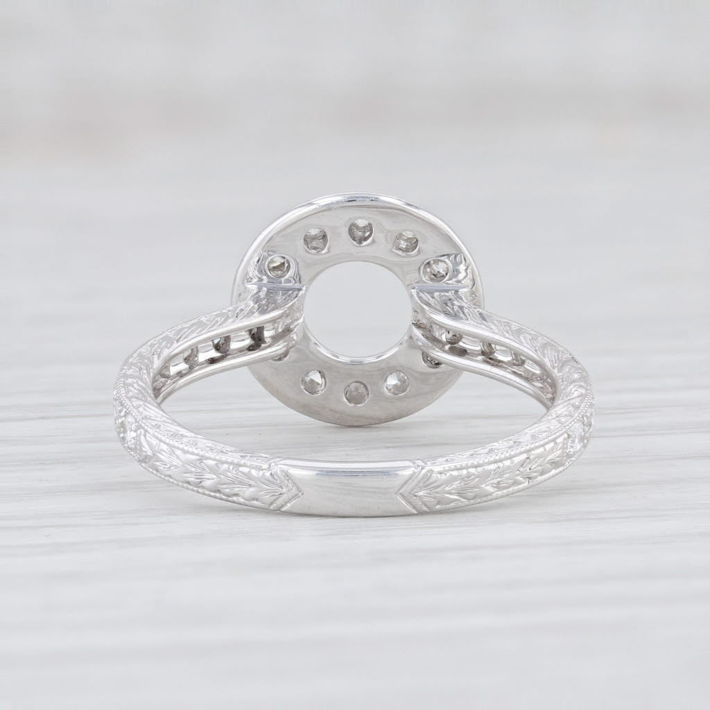 Light Gray New Beverley K Diamond Semi Mount Halo Engagement Ring 14k Gold Size 6.75