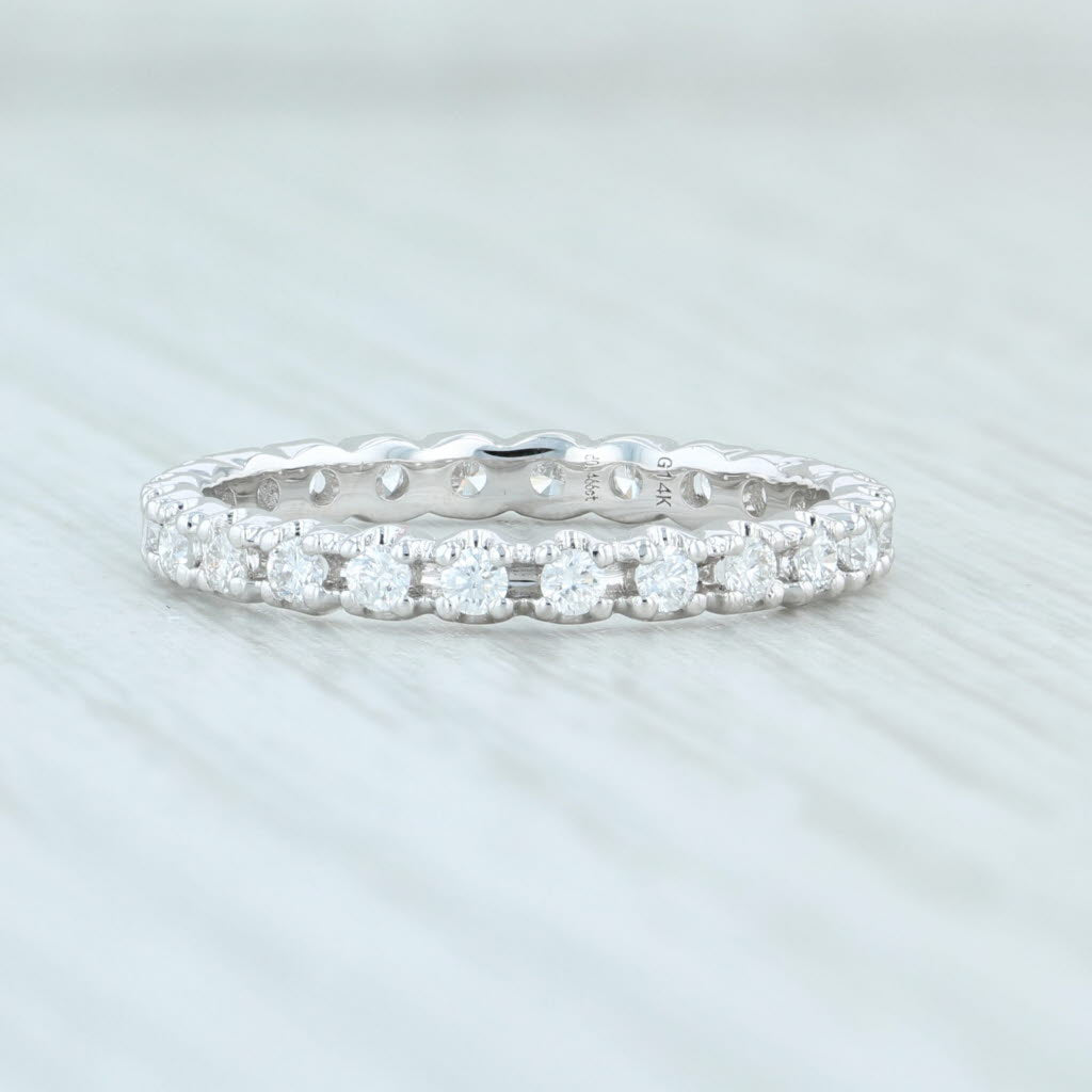 Light Gray New 0.46ctw Diamond Eternity Ring 14k White Gold Size 5.5 Wedding Stackable Band
