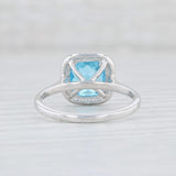 Light Gray New 2.64ctw Blue Topaz Diamond Halo Ring 14k White Gold Size 7.5