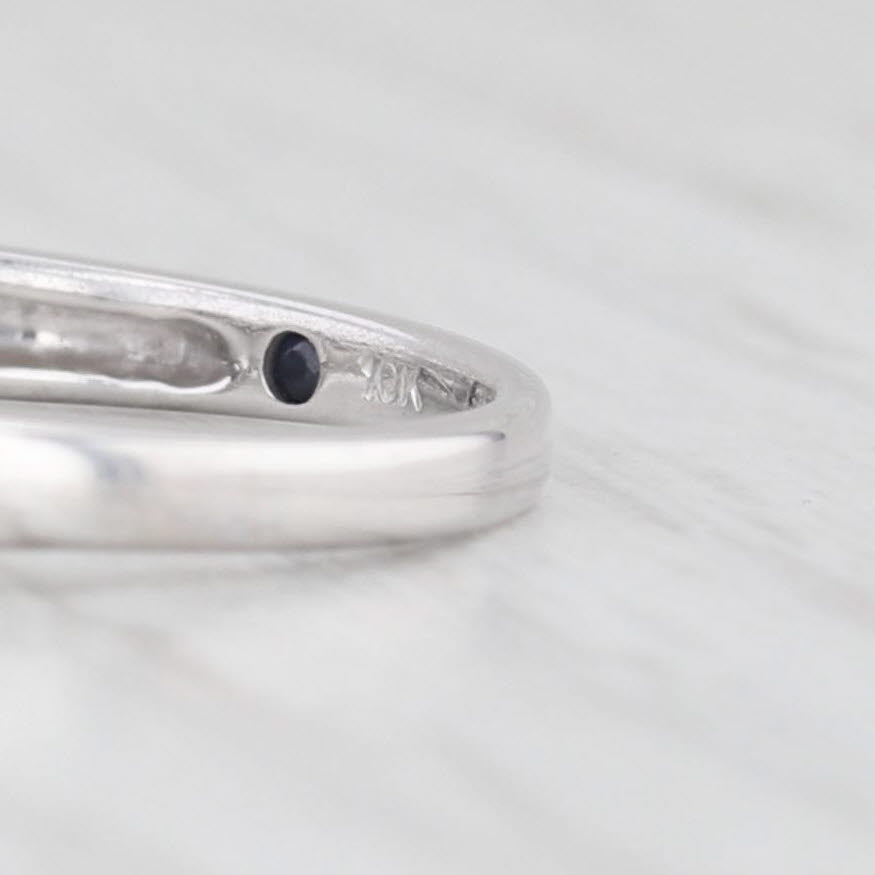 Light Gray 0.23ctw Princess Diamond Engagement Ring 10k White Gold Size 6.75