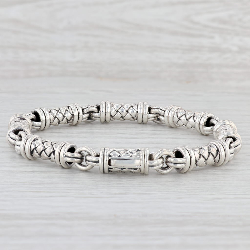 Light Gray Scotty Kay 8.25" Statement Bracelet Sterling Silver 925 8.6mm