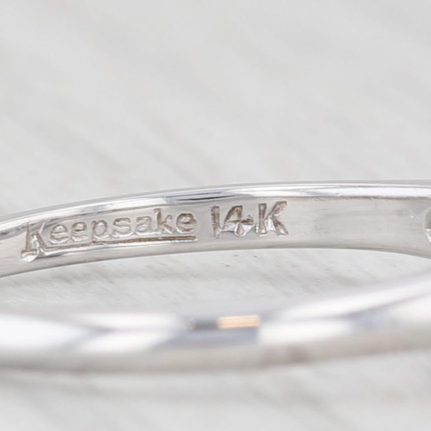 Light Gray Vintage 0.50ctw Round Diamond Engagement Ring 14k White Gold Keepsake