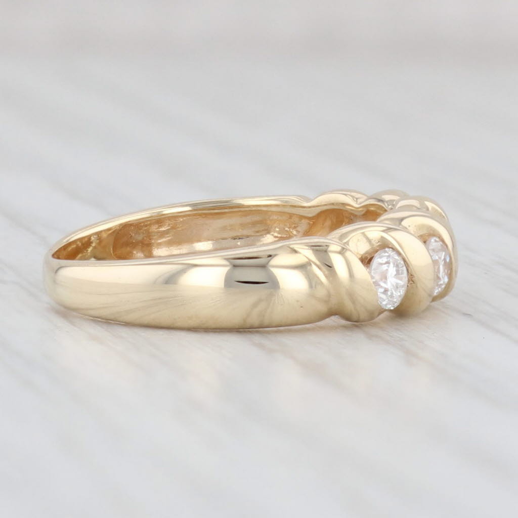 Light Gray 0.38ctw Diamond Stackable Ring 14k Yellow Gold Size 5.5 Wedding Anniversary Band