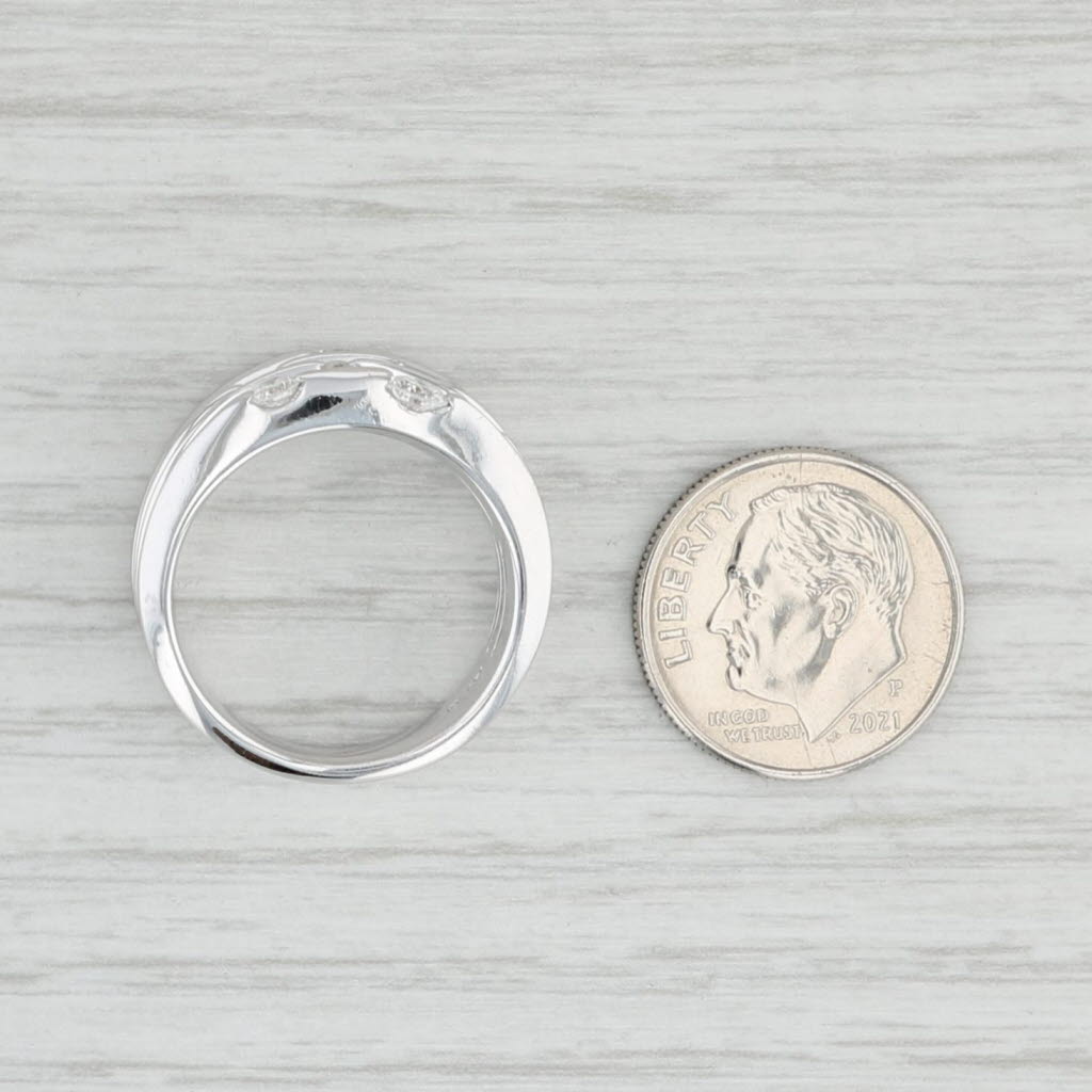 Light Gray 0.46ctw Diamond Orbit Ring 14k White Gold Cocktail Size 7 Multi-Band