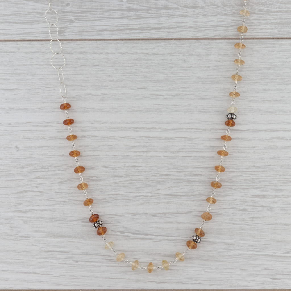 Gray New Nina Nguyen Garnet Bead Melody Chain Necklace Adjustable Sterling Silver