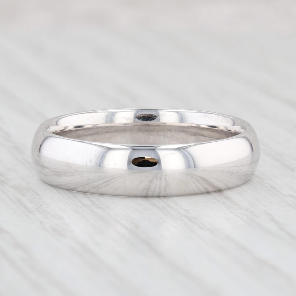 Light Gray Classic Comfort Fit Wedding Band 14k White Gold Size 8.75 Ring