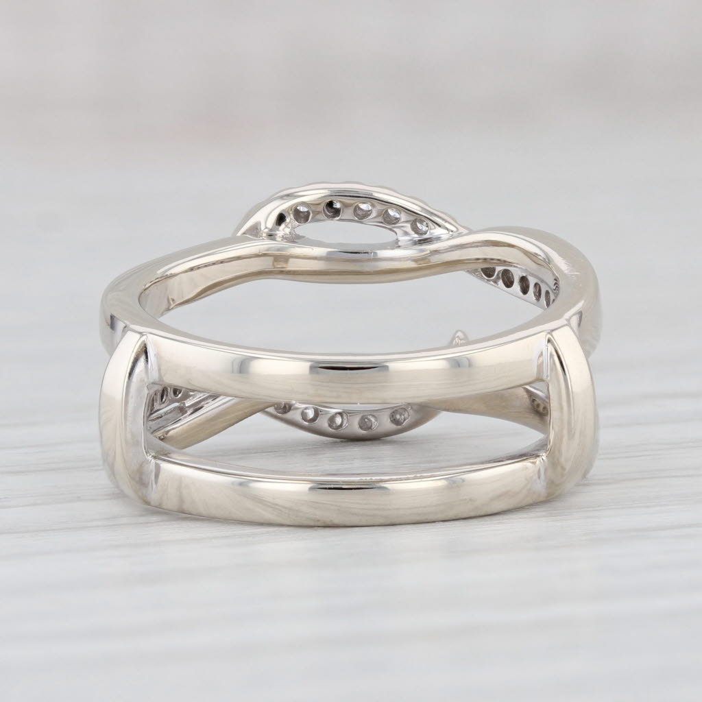 Light Gray 0.18ctw Diamond Ring Jacket 14k White Gold Guard Wrap Size 6.75 Wedding Band