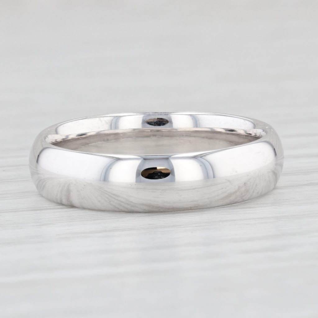 Light Gray Classic Comfort Fit Wedding Band 14k White Gold Size 8.75 Ring