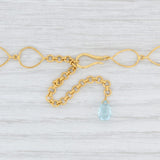Light Gray Marie Helene de Taillac Aquamarine Briolette Necklace 18k 22k Yellow Gold 18"