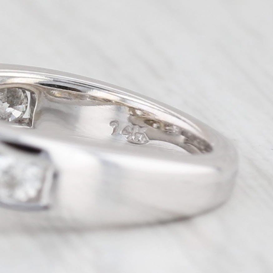 Light Gray 0.70ctw Round Diamond Engagement Ring 14k White Gold Size 4 Bypass