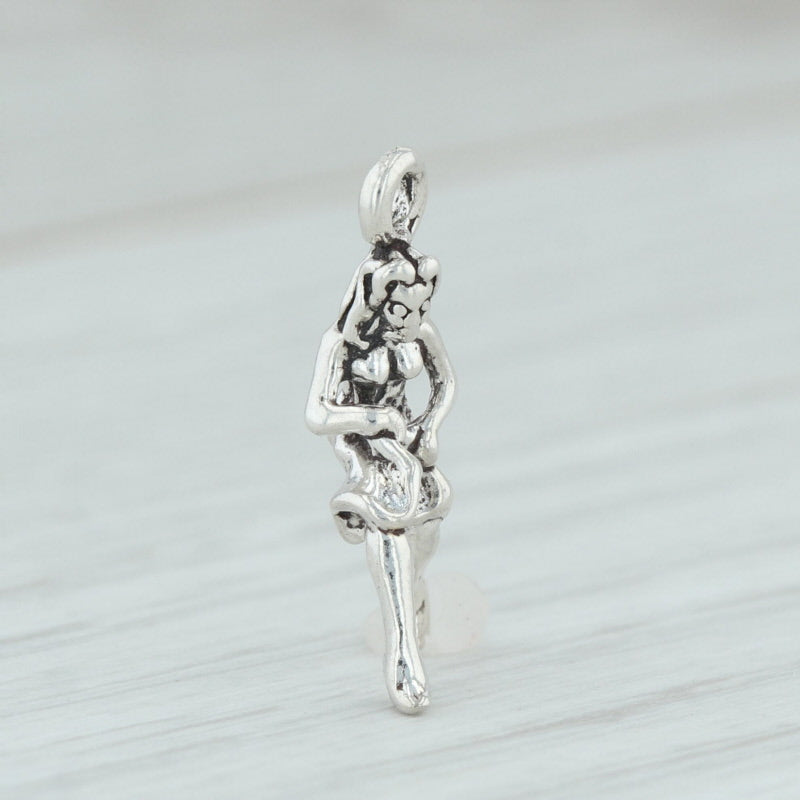 Light Gray 12 Days of Christmas Dancing Lady Charm Sterling Silver Figural Ladies Dancing