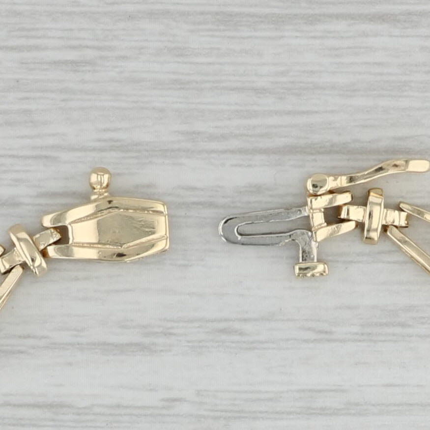 Gray 0.30ctw Diamond Bar Link Bracelet 14k Yellow Gold 7” 5.5mm