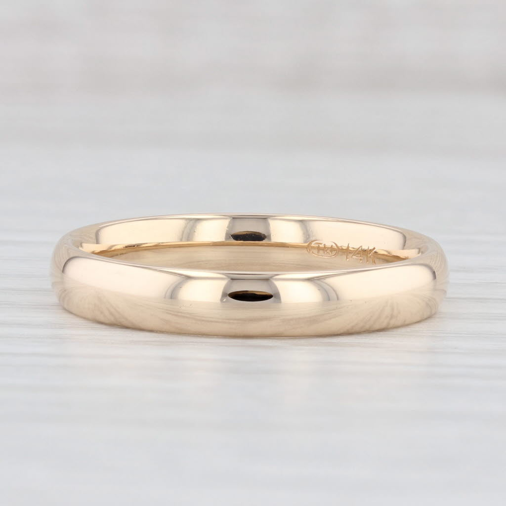 Light Gray Classic Men's Wedding Band 14k Yellow Gold Comfort Fit Ring Size 12
