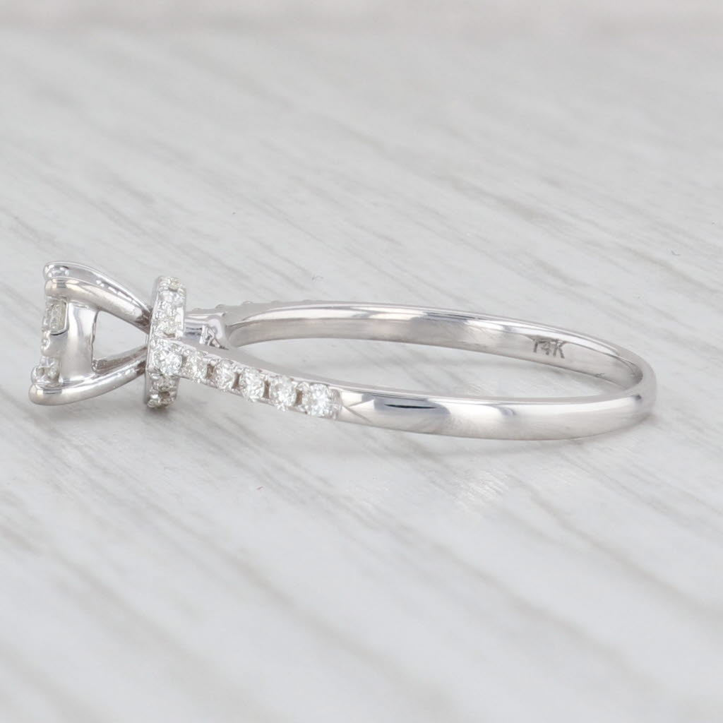 Light Gray 0.24ctw VS2 Round Diamond Engagement Ring 14k White Gold Size 7