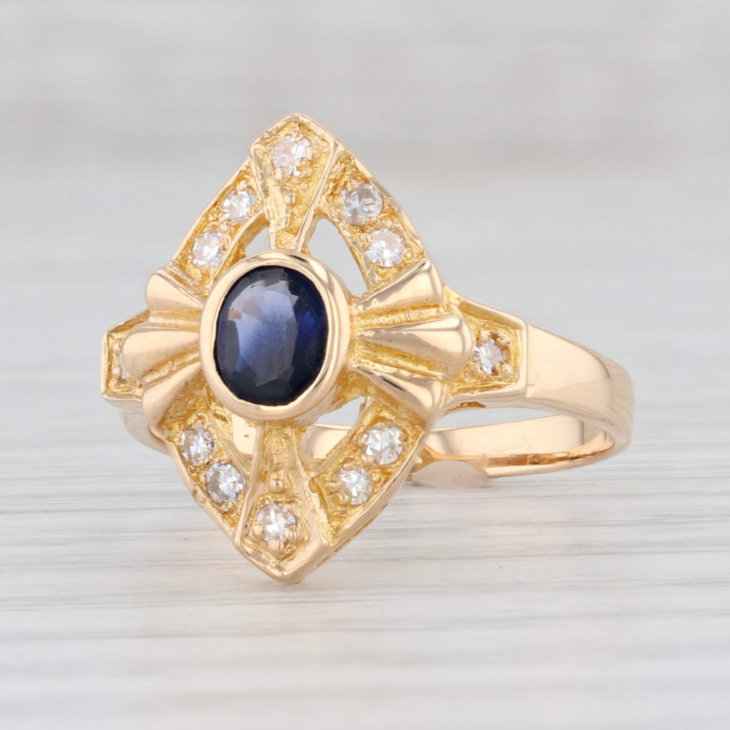Light Gray 0.70ctw Lab Created Sapphire Diamond Halo Ring 18k Yellow Gold Size 6.75