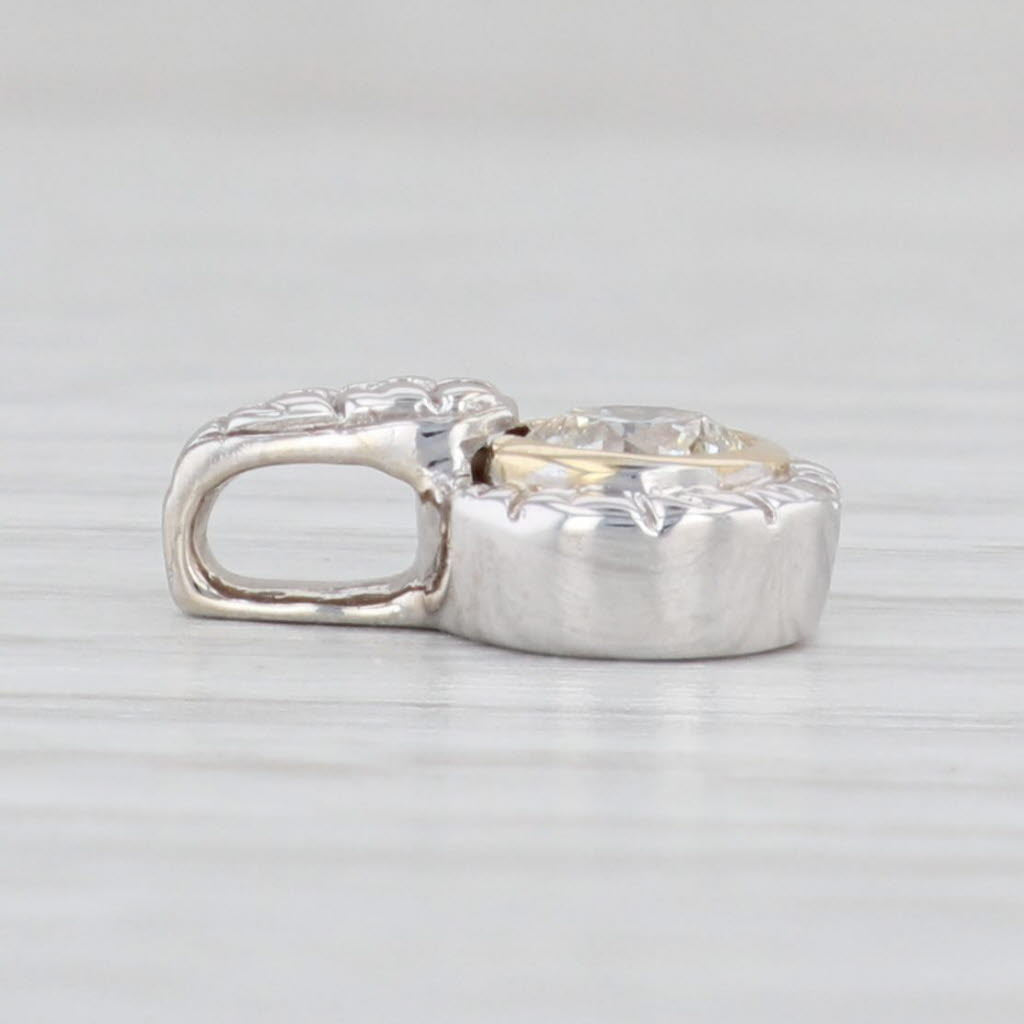 Light Gray 0.45ct VS2 H Diamond Solitaire Small Drop Pendant 14k White Gold