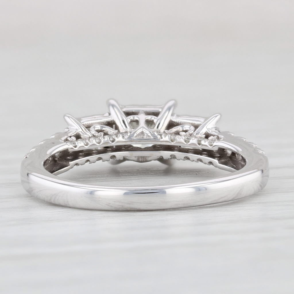 Light Gray 3-Stone 0.88ctw Princess Diamond Engagement Ring 10k White Gold Size 7