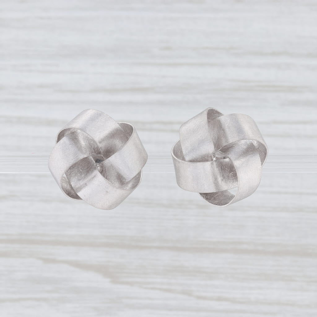Light Gray New Bastian Inverun Brushed Knot Earrings Sterling Silver 12892
