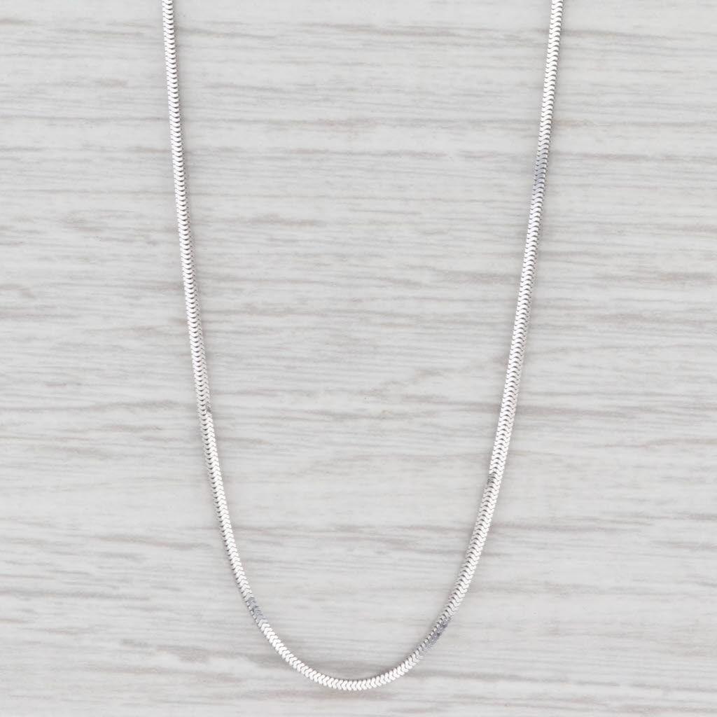 Light Gray New Square Box Chain Necklace 18k White Gold 18" 1mm Lobster Clasp