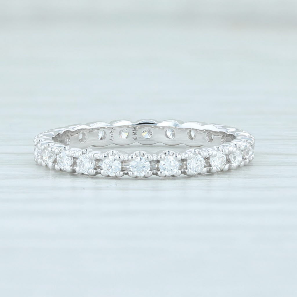 Light Gray New 0.51ctw Diamond Eternity Ring 18k White Gold Size 6 Wedding Stackable Band