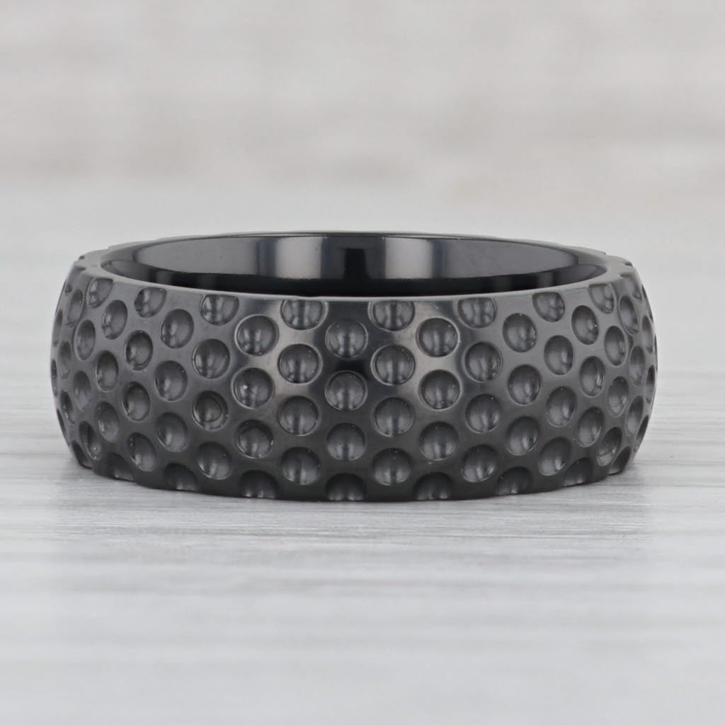 Gray New Black Titanium Ring Size 10 Men's Wedding Band