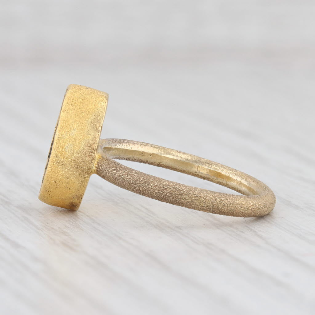 Light Gray New Nina Nguyen Black Druzy Geode Ring Sterling Silver 22k Gold Vermeil Size 7