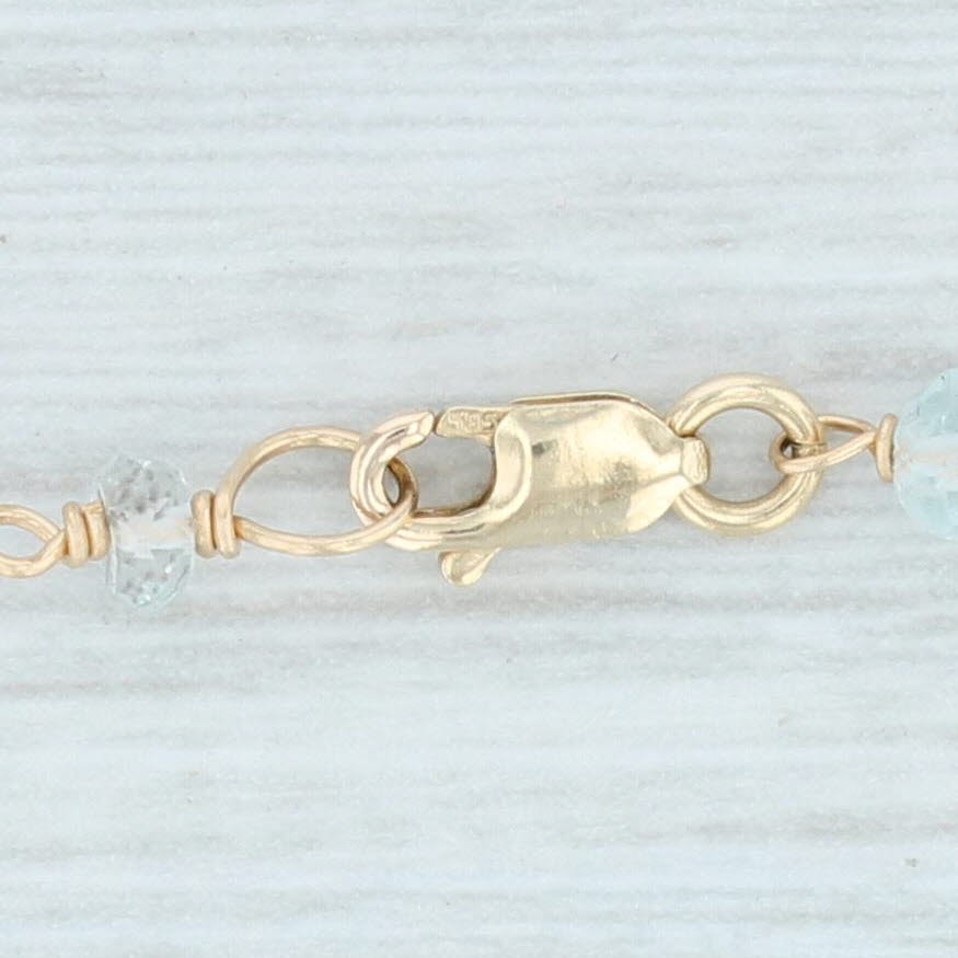 Light Gray Aquamarine Net Pendant Necklace 14k Gold 17.75” Cable Chain Nordstrom