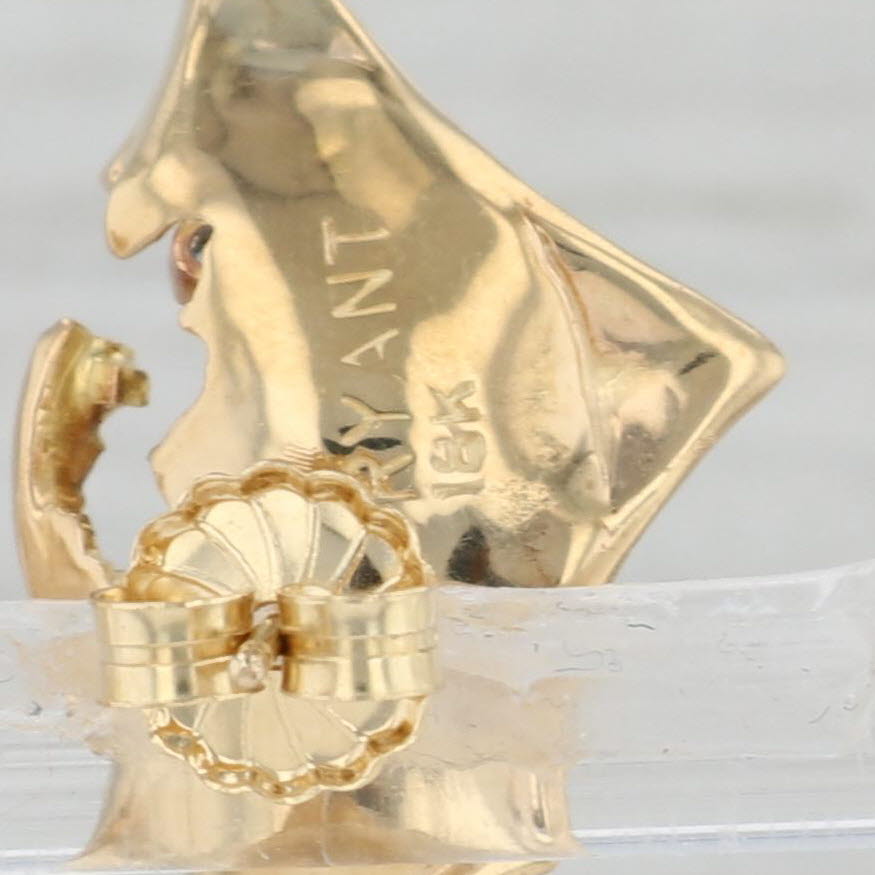 Light Gray Sapphire Emerald Hummingbird Earrings 18k Yellow Gold Bryant Bird Jewelry