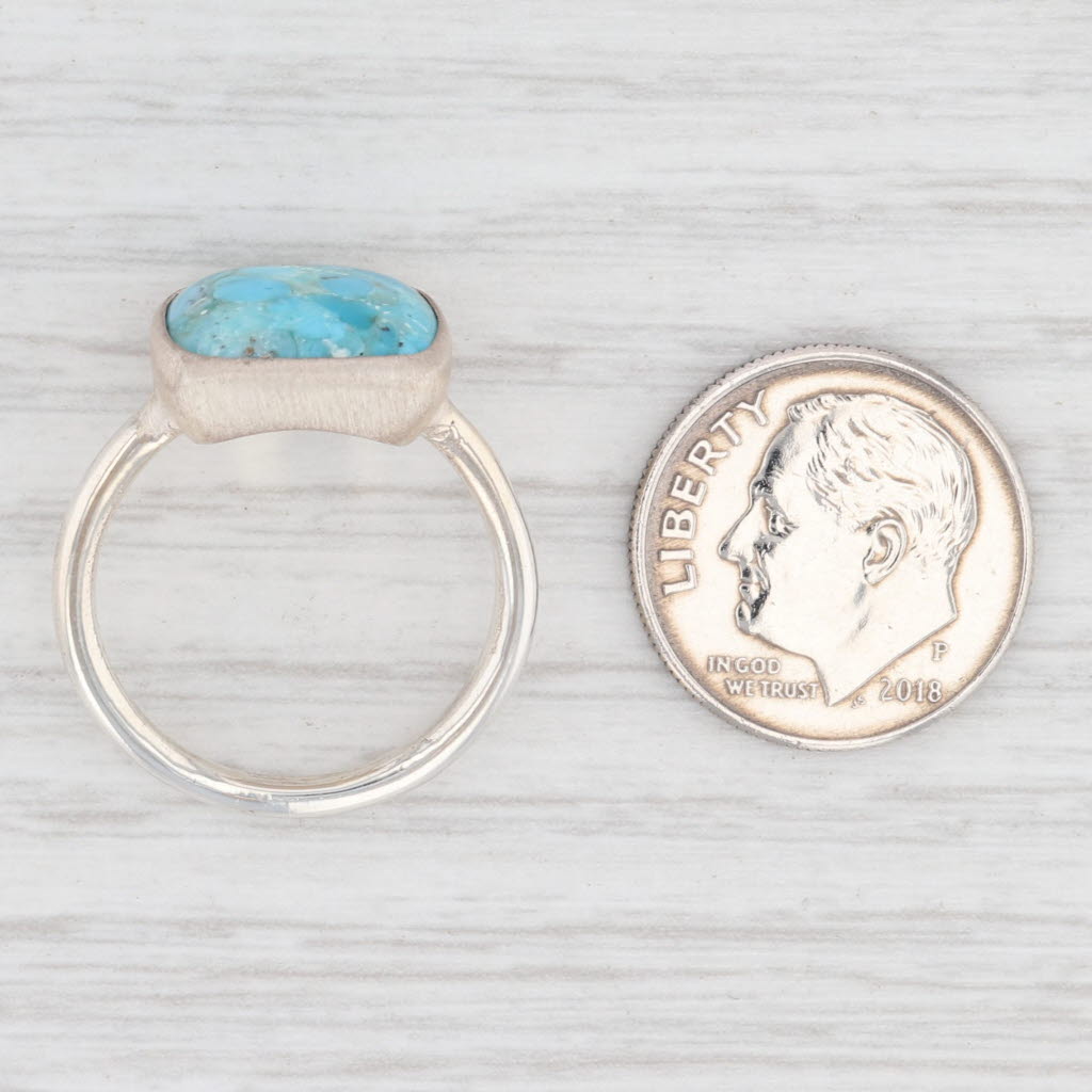Light Gray New Nina Nguyen Marbled Turquoise Ring Size 7 Sterling Silver