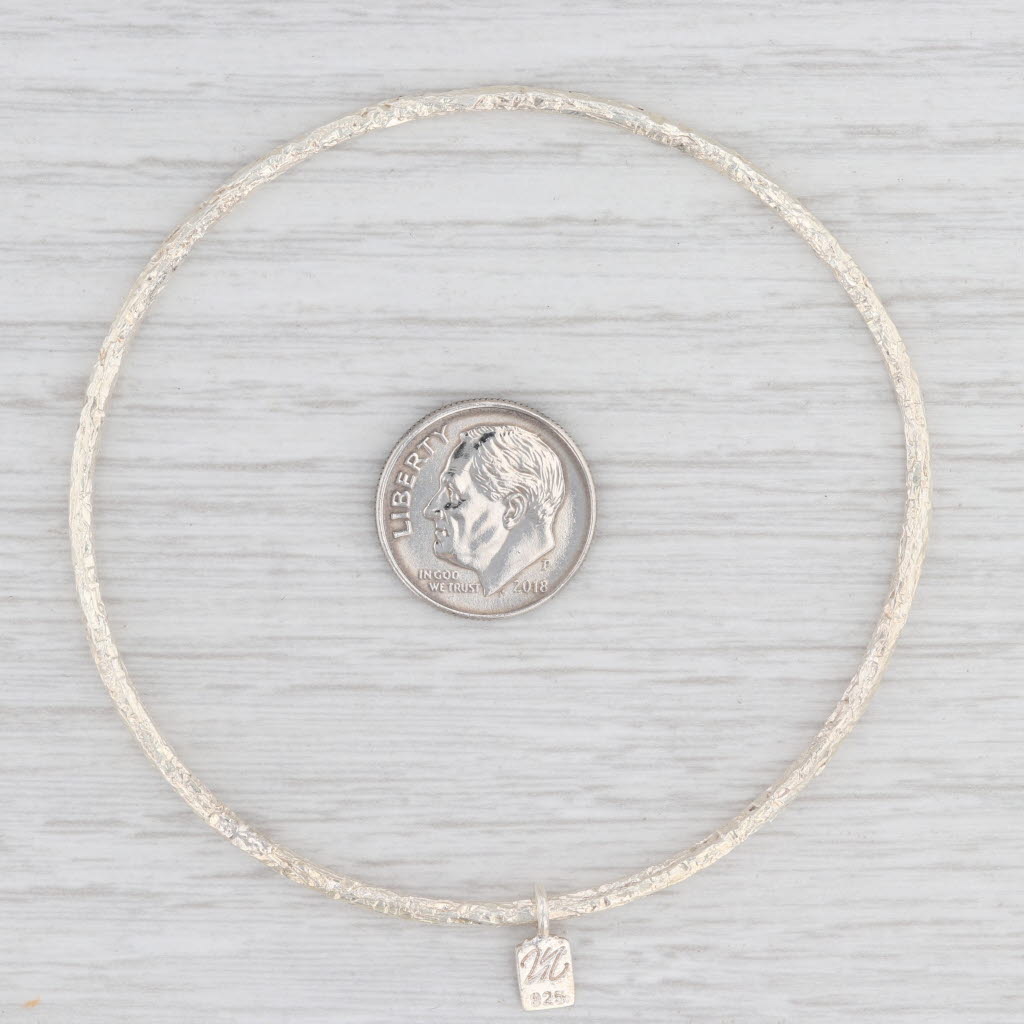 Light Gray New Nina Nguyen Pallas 8" Bangle Bracelet Sterling Silver Size 3