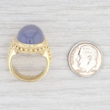 Light Gray New Sarosi Purple Chalcedony Statement Ring 18k Yellow Gold Size 6 Solitaire