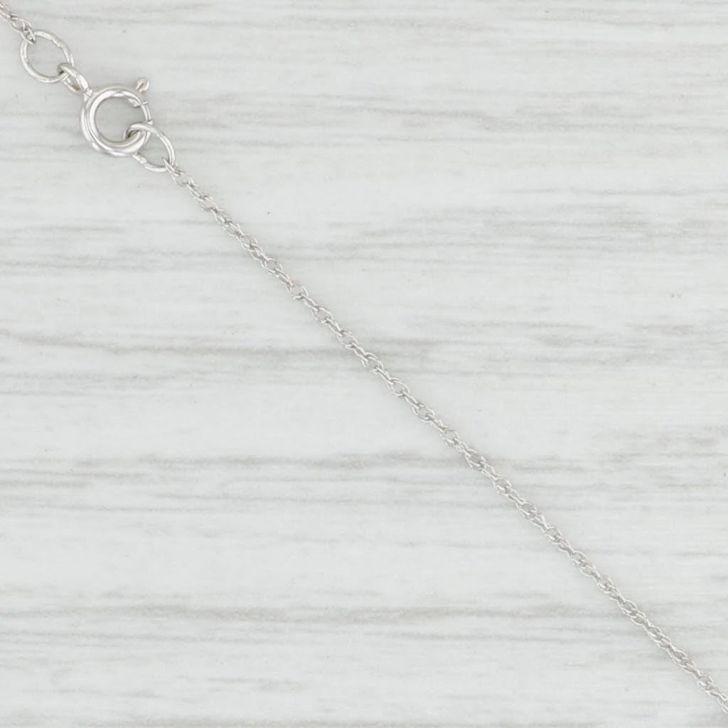 Light Gray New 0.10ctw Diamond Teardrop Pendant Necklace 14k White Gold 18" Rope Chain