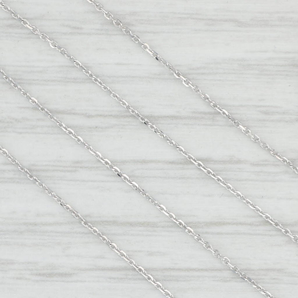Light Gray 18" Cable Chain Necklace 14k White Gold 0.6mm Lobster Clasp