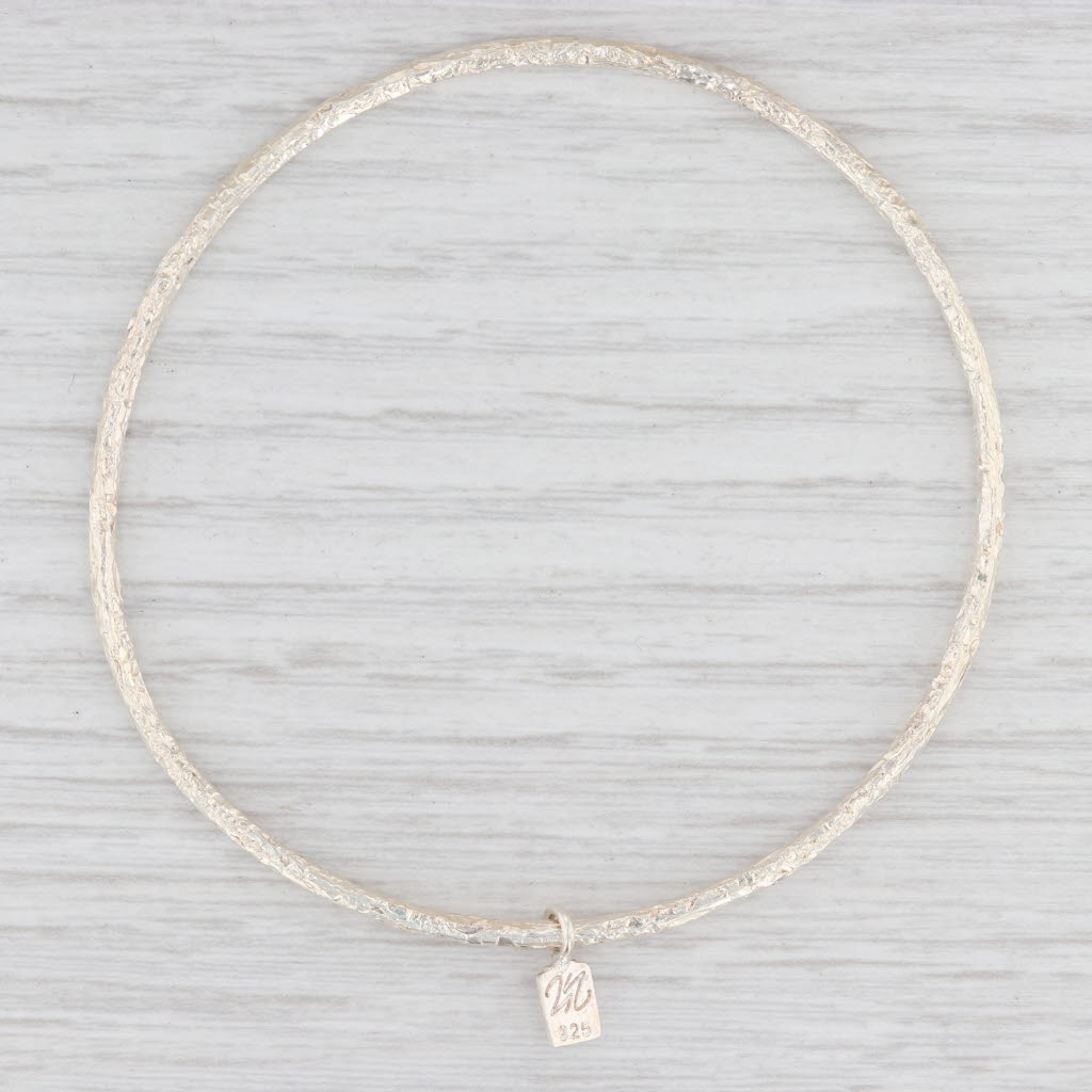 Light Gray New Nina Nguyen Pallas 8" Bangle Bracelet Sterling Silver Size 3