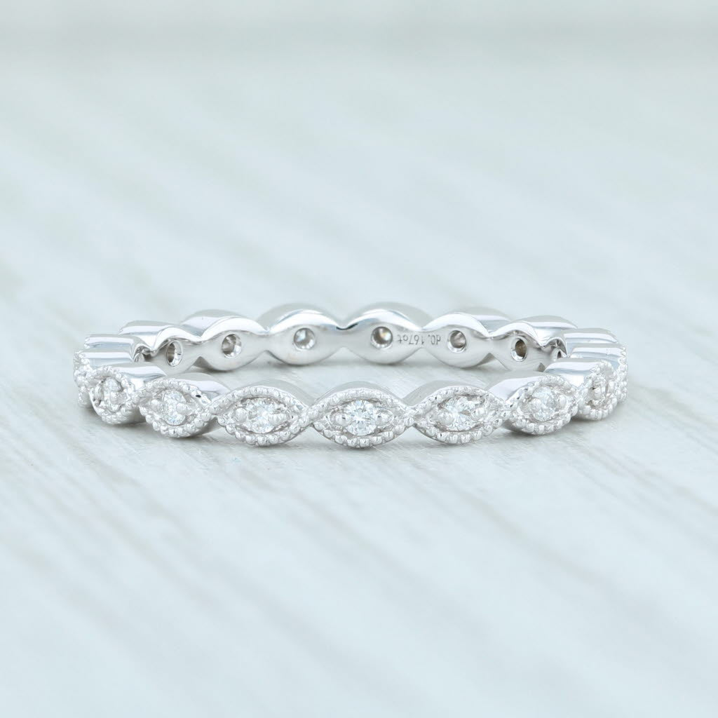 Light Gray New 0.16ctw Diamond Eternity Band 14k White Gold Size 6.5 Stackable Wedding Ring