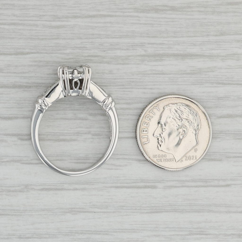 Gray 0.92ctw Princess Diamond Engagement Ring Platinum Size 6.5