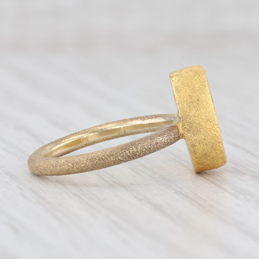 Light Gray New Nina Nguyen Black Druzy Geode Ring Sterling Silver 22k Gold Vermeil Size 7