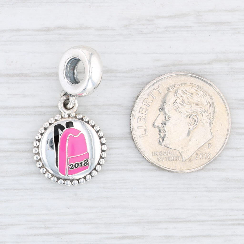 Lavender New Authentic Pandora 2018 Backpack Dangle Charm ENG791169_37 Pink School