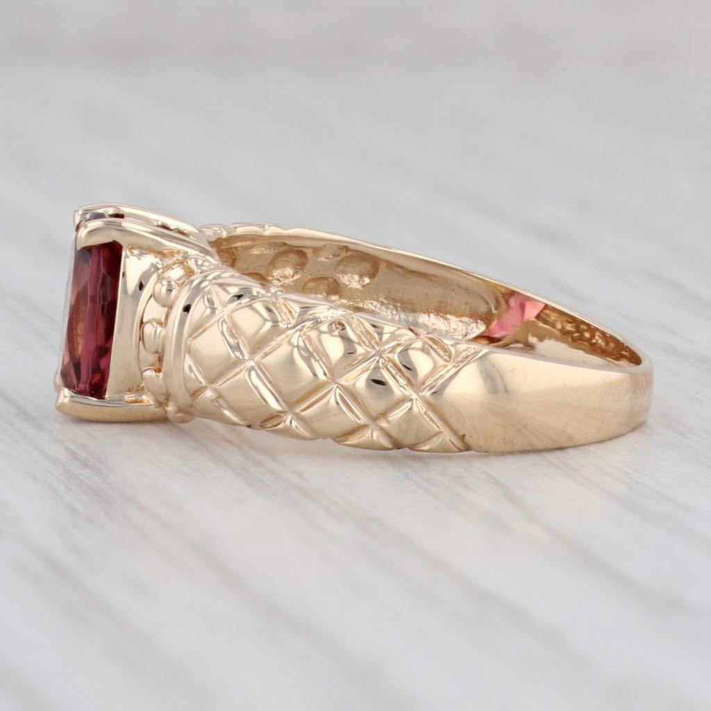 Light Gray 1.256ct Rubellite Tourmaline Oval Solitaire Ring 14k Yellow Gold Size 8