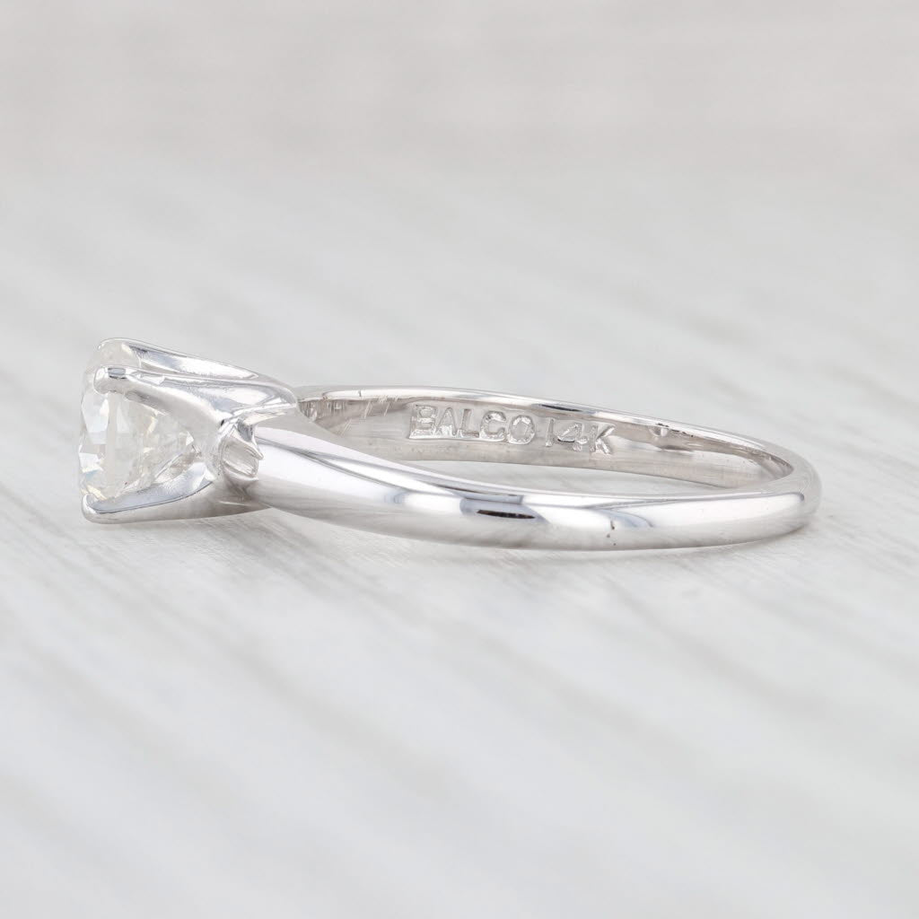 Light Gray New 0.88ct Round Diamond Solitaire Engagement Ring 14k White Gold Size 5.75