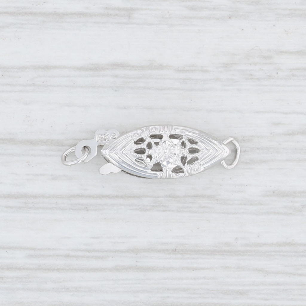 Light Gray New Floral Pearl Fish Hook Clasp 14k White Gold Findings Jewelry Making Repair