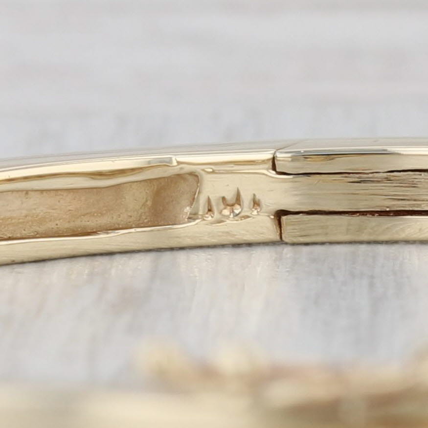 Gray 1.25ctw Diamond Bangle Bracelet 14k Yellow Gold 6.5" Hinged Oval