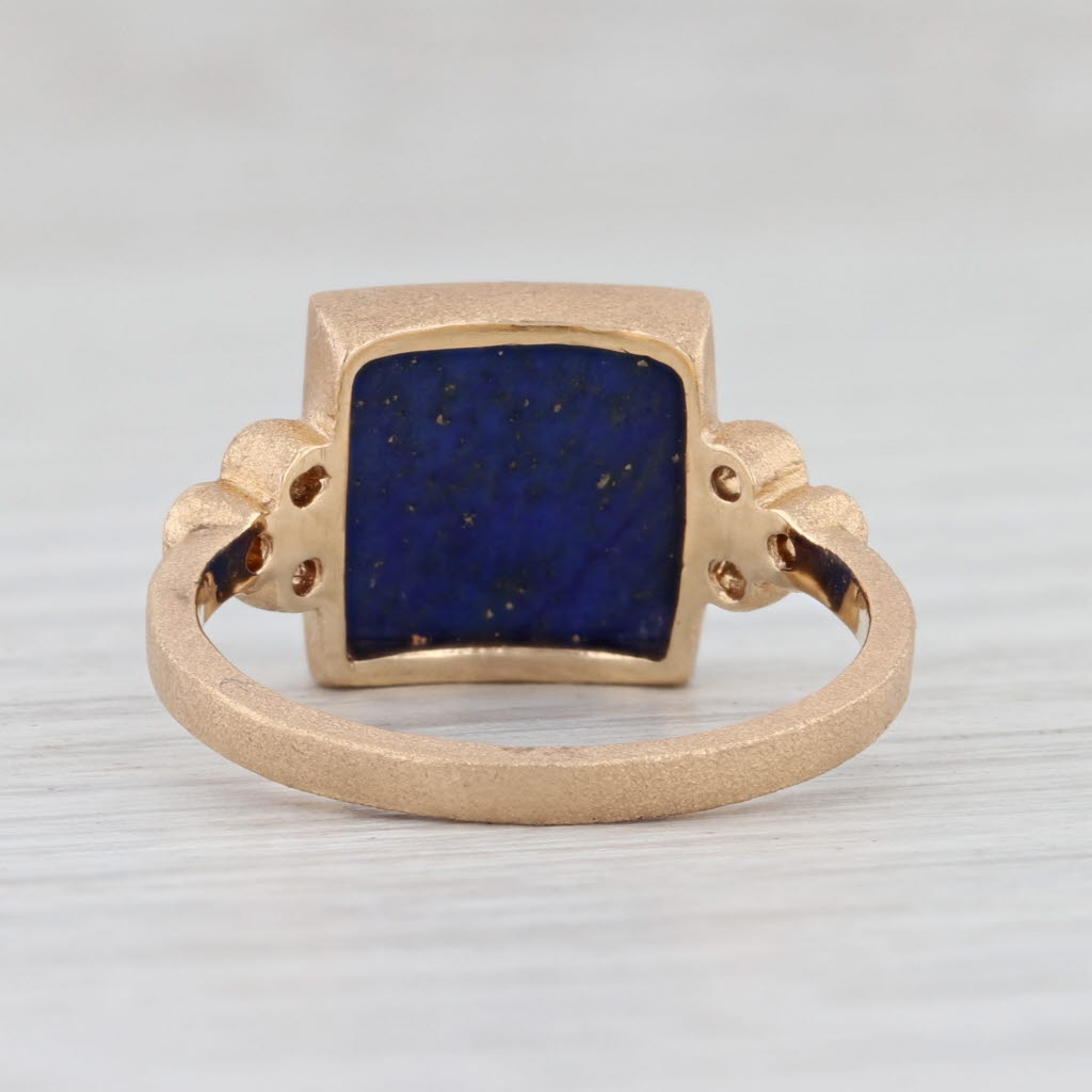 Light Gray New Nina Nguyen Lapis Lazuli Diamond Chloe Ring 18k Yellow Gold Size 7.25