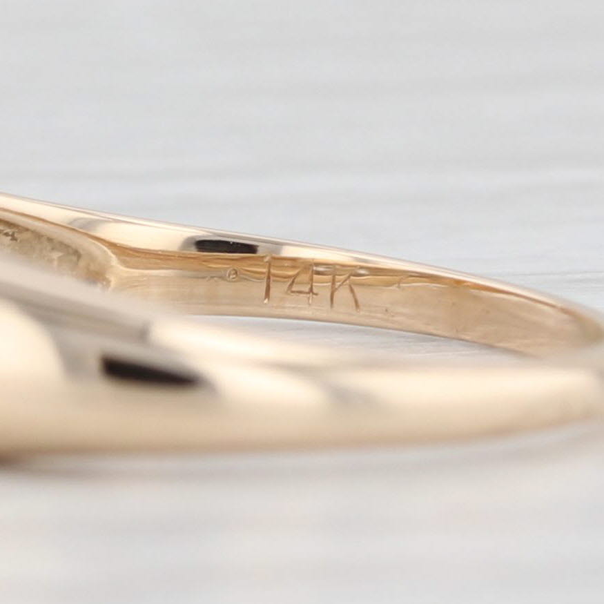 Light Gray Vintage Diamond Wedding Band 14k Gold Size 5 Stackable Ring