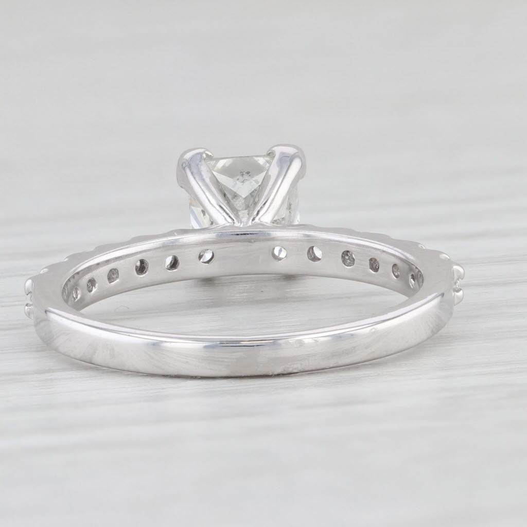 Light Gray 1.34ctw Princess Diamond Engagement Ring 14k White Gold Size 6 EGL Cert