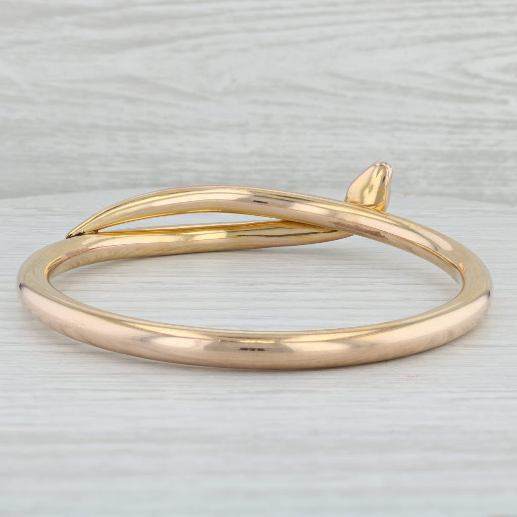 Light Gray Antique Coiled Snake Arm Band Bracelet 9k Yellow Gold 9.25" Serpent